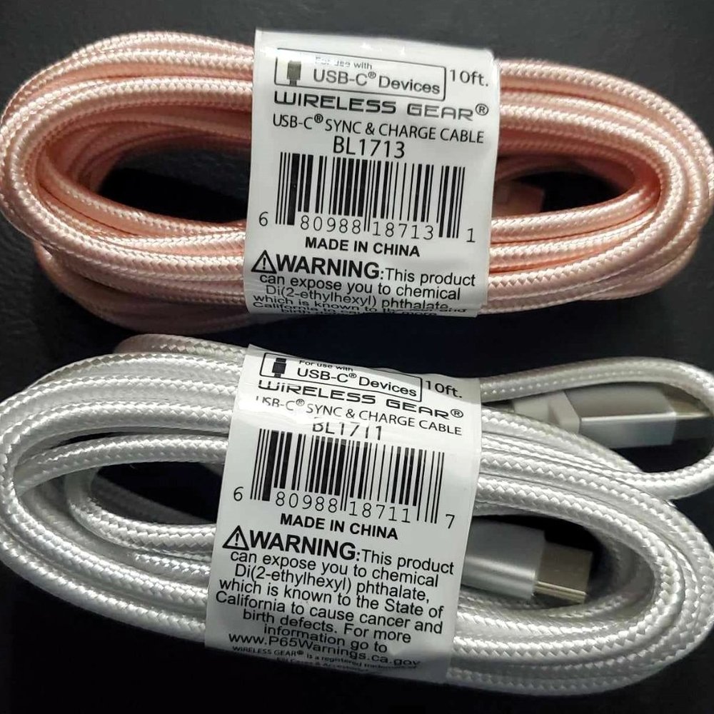 2 pack- 10 ft USB-C type charger